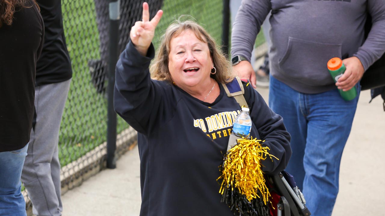 An ODU fan ready for the game.